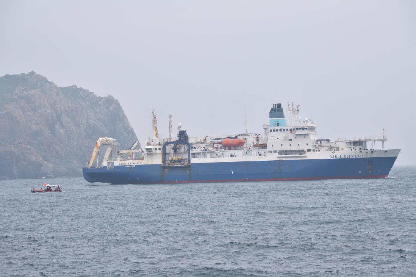 繼「雷島號」後　海纜船「修護者號」抵東引修復第三海纜