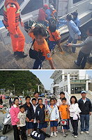 莒光聯隊樂樂棒球小選手們經過四場奮戰,昨日下午凱旋歸鄉。(圖/文:林冰芳);敬恆東莒聯隊,樂樂棒球賽奪得冠軍返鄉受到鄉親家長碼頭鞭炮熱烈迎接。(圖/文:陳樂團)