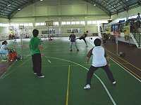 　東引鄉戒菸盃羽球賽，南竿鄉親與馬祖高中亦熱情參與。（圖／文：陳其敏）