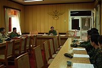 　副主任簡上校於演講比賽中說明母愛之偉大。（圖／文：鄭智元）