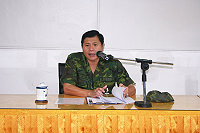 　馬防部副主任簡上校日前主持「服務台作業講習」，提醒各單位重視服務台福利工作，支持營站管理人員，杜絕各項違規情事，以提升防區營站整體營運績效。（圖／文：林忠和）