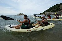 海洋雙星競技活動在芹壁澳口清涼開賽。(圖:中山國中提供)