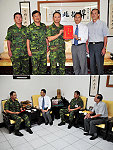 縣府秘書長王忠銘、民政局長林其達昨率地區勞軍致敬團一行,代表縣長陳雪生及全體馬祖鄉親在九三軍人節前夕,向官兵賀節,並致贈加菜金,對防區協助民間事務表示感謝。(圖/文:曹重偉)