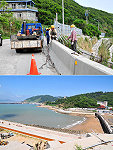 珠山電廠土建工程已進入尾聲,廠商日前已將沿著工地搭起達六年之久的圍籬撤除,讓民眾發現視野變遼闊了,也驚覺到,原來這片海灣是這麼美麗。(圖/文:曹重偉)