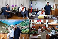 　連江縣「一日縣長」溫賈舒與「正牌縣長」相見歡！批公文、議會備詢體驗都讓一日縣長記憶深刻，但他坦言有些緊張，而馬祖的好山好水、熱情民眾也讓他願意擔任馬祖宣傳大使，為推展觀光盡一份力。（圖／文：劉秋月）