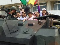 　東引國中小秋季遠足結合全民國防教育，體驗軍事之旅。（圖／文：陳其敏）