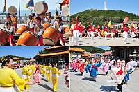 「媽祖在馬祖昇天祭」大典特別安排大鼓陣、功夫扇、電音孩仔及風燈舞等四項在地的傳統技藝表演,精采演出讓觀光客是為之驚艷。(圖/文:曹重偉)