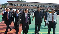 教育部長吳清基抵馬視察,了解地區老舊、危險校舍整建工程。(圖/文:邱竟瑋)