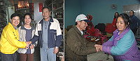 　圖左：楊綏生暨夫人專程抵達西莒向鄉親謝票。（圖／文：陳樂團）；圖右：劉增應到東引鄉謝票，感謝鄉親的支持。（圖／文：陳其敏）