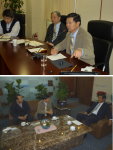 上任拚交通!縣長楊綏生赴交通部、基隆港務局(上圖)、民航局(下圖)、立榮航空公司,針對馬祖交通問題進行討論,但目前首當其衝的難題是,新臺馬輪建購案第一年編列預算未完成法定執行程序。(圖:縣府交通局提供)