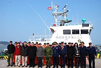 　百噸級巡防艇PP-10027進駐馬祖，馬祖海巡隊如虎添翼，府會首長到場致賀，期許未來加強馬祖海域治安工作。（圖／文：劉秋月）