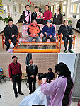 「春節送暖,人間有愛」,連江地檢署特舉辦社區關懷活動,由檢察長林慶宗率隊前往大同之家問候致贈年菜及水果,也特別邀請到民間剪髮師為老人家們服務 。(圖/文:曹重偉)