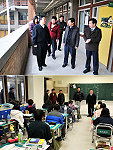 大學學測登場,地區五十三位考生全部到齊,到考率百分百;縣長楊綏生特別為考生加油打氣,祝福大家都考上理想的學校。(圖/文:曹重偉)