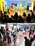 小天使親子日活動溫馨登場,老師幼童們合演小小羊智退大野狼,家長們也下海一起大跳「Nobody」,場面相當歡樂。(圖/文:曹重偉)