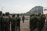 北高地區指揮部舉辦裝步連基地前精神講話。(圖/文:高玉麟)