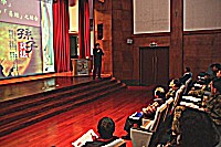 馬防部軍事專題講演。（圖／文：張力天）