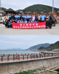 響應世界地球日,清水社區發展協會特別舉辦「騎鐵馬來淨灘」環保活動,參加者都對地球環保盡了一份心力。(圖/文:曹重偉)