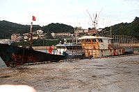 　莒光海巡分隊24日取締四艘大陸漁船，其中一艘為大型鐵殼船。（圖：莒光海巡分隊提供）