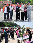 縣府環保局認養樹苗活動獲得軍民鄉親的熱情響應,三百株小樹苗全數被認養一空,縣長楊綏生、立委曹爾忠也前往致意並致贈樹苗。(圖/文:曹重偉)