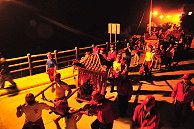媽祖聖誕祭祀活動的遶境祈福昨晚盛大登場,廟中眾神全部出巡場面相當壯觀。(圖/文:曹重偉)