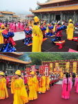 媽祖1051聖誕祭祀大典隆重登場,由縣長楊綏生擔任主祭;仿古禮進行的祭祀場面相當吸引遊客目光。(圖/文:曹重偉)