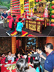 　馬祖境天后宮「媽祖1051聖誕祭祀」系列活動最大特色是「契子、契女拜壽」，吸引許多鄉親參與；媽祖平安筵席開四十桌，縣長楊綏生前往致意。（圖／文：曹重偉）