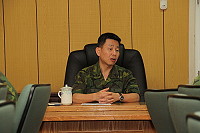 　馬防部副主任范上校五日上午於政戰會議室主持政訓中心正規班三三三期第二次筆試測驗。（圖／文：巫冠瑩）