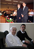 服務馬祖二十五年,被鄉親暱稱「姆姆」的比利時修女石仁愛,六月四日病逝,享壽九十二歲,上圖為舉行追思彌撒,下圖為姆姆寫傳的林保寶。(圖:中央社、本報資料照片)