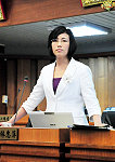 　議員林惠萍進行質詢。（圖／文：曹重偉）