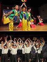 北竿三校聯合畢業才藝表演在塘岐中正堂粉墨登場。(圖/文:陳鵬雄)