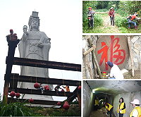 由馬港社區結合多元就業夥伴所整理的媽祖巨神像周邊與門前山坑道,目標成為南竿西區的新景點。(圖:馬港社區發展協會提供)