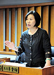 　議員李金梅進行質詢。（圖／文：曹重偉）