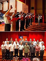 　九十九學年度新任校長昨天在各界來賓觀禮下完成佈達並宣誓就職。（圖／文：劉秋月）