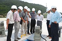 馬祖首宗海水淡化廠BTO案完工在即,經濟部水利署第十河川局局長張振猷昨天來馬,對施工品質與進度表示滿意。(圖/文:邱竟瑋)