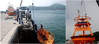 中央氣象局第七套海氣象資料浮標站布放在東引燈塔附近海域,也是全國最北的氣象資料浮標站。(圖/文:陳其敏)