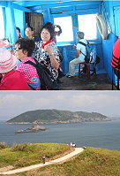 　2010年大坵生態之旅啟動，體壇名人紀政大力推荐大坵環島步道健行活動。（圖：北竿鄉公所提供）