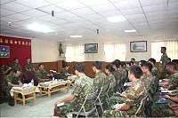 馬防部指揮官羅中將主持莒指部志願役士官兵座談會。(圖/文:蔡承佑)