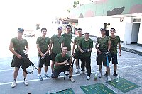 獲得第一名的北指部軍官團於結束限時組裝T91關卡後合影。(圖/文:林易叡)