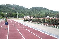 北高地區指揮部日前於指揮官劉將軍的指導下舉行躲避球比賽。(圖/文:林易叡)