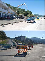 　福澳至三槍堡道路改善工程今天進行第二階段交通管制，採臨時紅綠燈、單線雙向通車。隨著一系列工程的推展，福澳當地的路面也逐漸恢復平整。（圖／文：邱竟瑋）