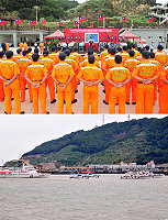 為展現政府維持馬祖海域淨空的決心,海巡署海洋巡防總局特別舉辦「擴大取締越界大陸漁船勤務誓師大會」,由海洋總局總局長林福安親自來馬校閱。(圖/文:曹重偉)