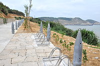   橋仔休閒廊道完工，240砲彈造型欄杆地區首創。（圖／文：陳鵬雄）