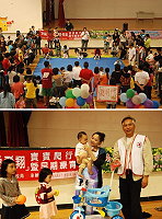 　縣府民政局昨天下午在南竿體育館舉辦一場寶寶爬行大賽，宣導兒童發展遲緩與早期療育。（圖／文：邱竟瑋）