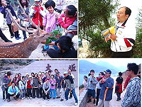 中山國中與北竿鄉公所舉辦大坵生態知性之旅,了解海岸地形及認識梅花鹿生態與濱海植物。(圖:中山國中提供)