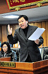 　議員張永江進行質詢。（圖／文：曹重偉）