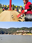 縣府昨天吉時舉辦「介壽風景區西環步道改善工程動土典禮」,由縣長楊綏生、議長陳貴忠、馬管處長谷永源等人共同揮鏟,象徵工程正式展開;此步道從馬祖高中延伸至左下方海灘,長度約二百公尺。(圖/文:曹重偉)