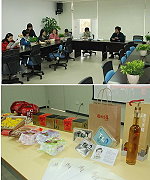 　馬祖十餘家餐飲與特產業者昨天齊聚建設局，參與赴台觀摩與十大伴手禮的成果發表會。（圖／文：邱竟瑋）