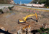 　東引東湧水庫上方獨龍潭進行清淤，增進水資源保護。（圖／文：陳其敏）
