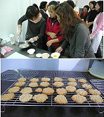 馬港社區烘焙學堂結訓,學員們學會製作巧克力杏仁薄片和燕麥小餅乾等糕點。(圖:馬港社區發展協會提供)