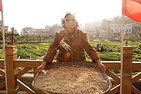 古法竹網曬的蘿蔔絲,適合做餅或粿。(圖/文:邱竟瑋)